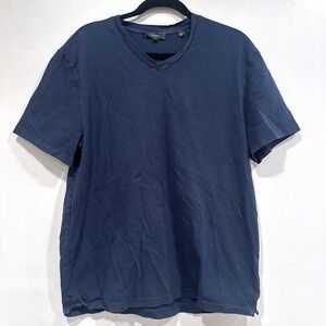 VINCE Mens Size Large Blue V Neck SS Cotton T Shirt